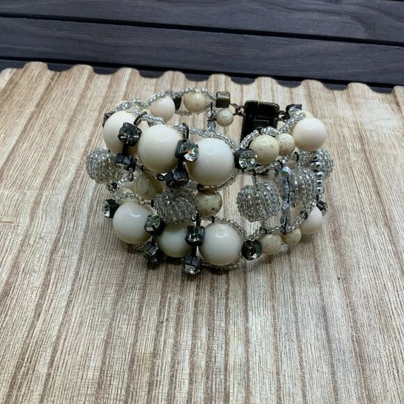 Chico's Beaded Chunky Magnetic Clasp Bracelet - Picture 2 of 6